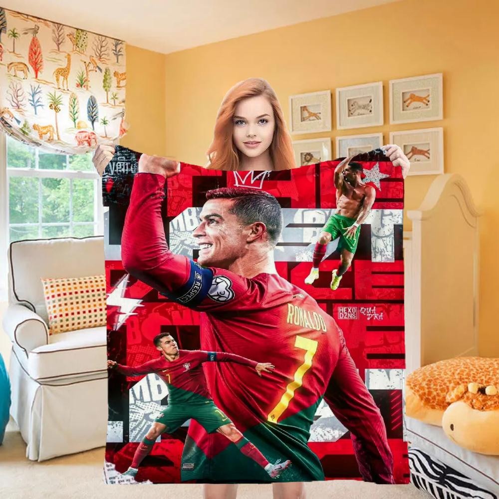 Knee Fashion Blanket Throw Winter Microfiber Oversized Baby Lightweight Flannel Fleece Bed Sofa Decoration C-CR7-R