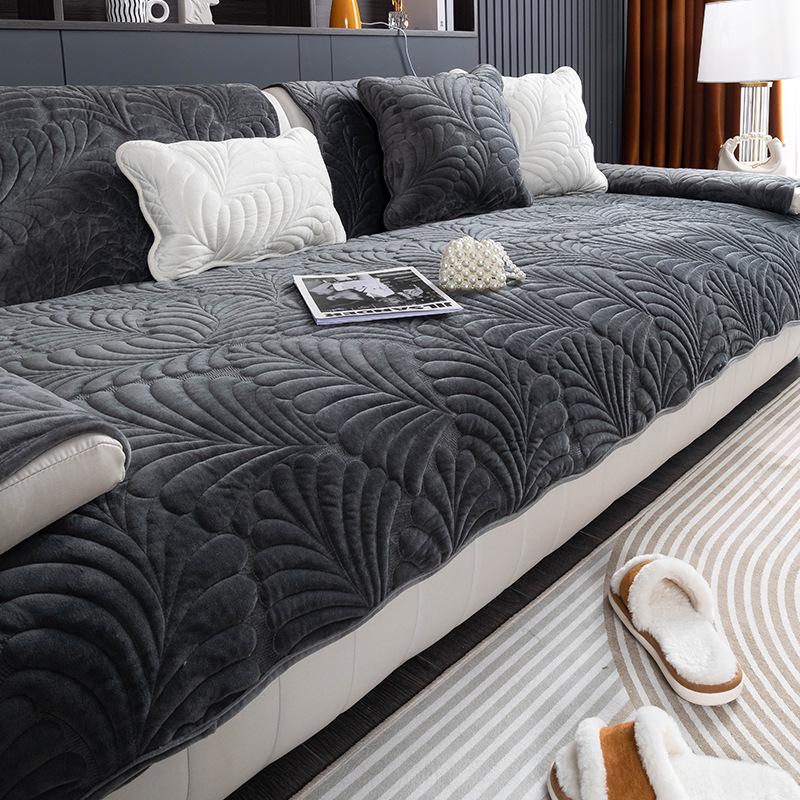 

Современная зимняя подушка для дивана из молочного бархата: 2025 Неправильной формы Полный чехол, Утолщенная Плюшевая Подкладка для Сиденья Легкой Роскоши 90x210 cm