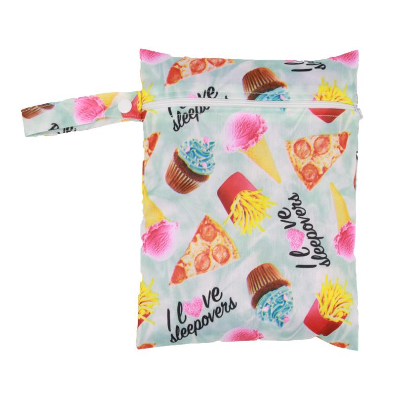 20x25CM Cartoon Print Waterproof Storage Bag - Single Pocket, Wet/Dry, for Baby Stroller