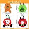 Encantadora Bolsa de Mão de Feltro de Natal com Caixa de Presente de Boneco de Neve e Designs de Papai Noel Para Festas Alegres