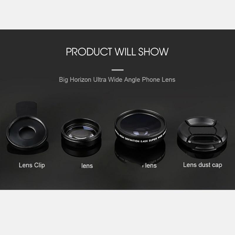 2 Functions Mobile Phone Lens 0.45X Wide Angle Len And Macro HD Camera Lens For IPhone For Android Phone