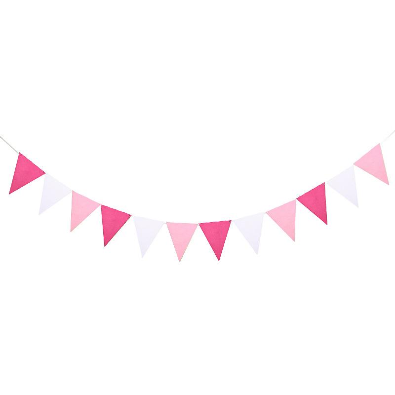 12 Flags Colorful Triangle Pennant Flags Garland Multicolor Felt Banner Bunting Flag for Home Baby Shower Birthday Party Decor 5