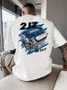 Motor Neues Herren Grafik T-Shirt 2JZ NORST Motor Rückendruck Marineblau Lässiges Kurzarm-T-Shirt Atmungsaktives Rundhals Sommer Oberteil