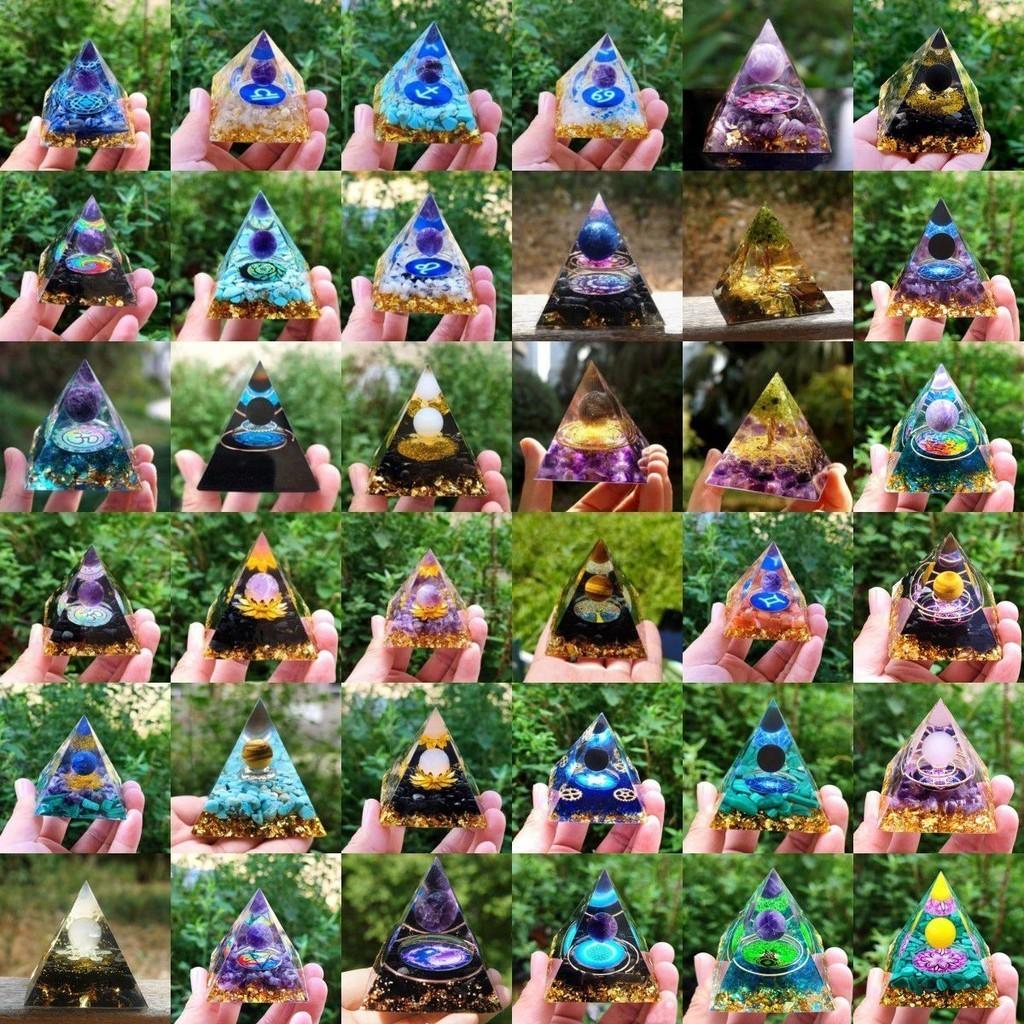 Energy Orgonite Chakra Pyramid Aura Divination Yoga Meditation Ornaments Craft