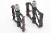 MicrOHERO Ultra Light Titanium Alloy Shaft 3 Sealed Bearing Compact Pedals Carbon Road Bike Flat Pedals Bike/Mountain Black/Red (PD-M86CTi 220g)
