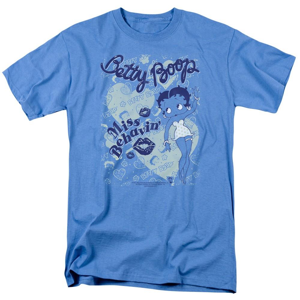 Betty Boop - Miss Behavin - Adult Unisex Short Sleeve T-Shirt - Blue M