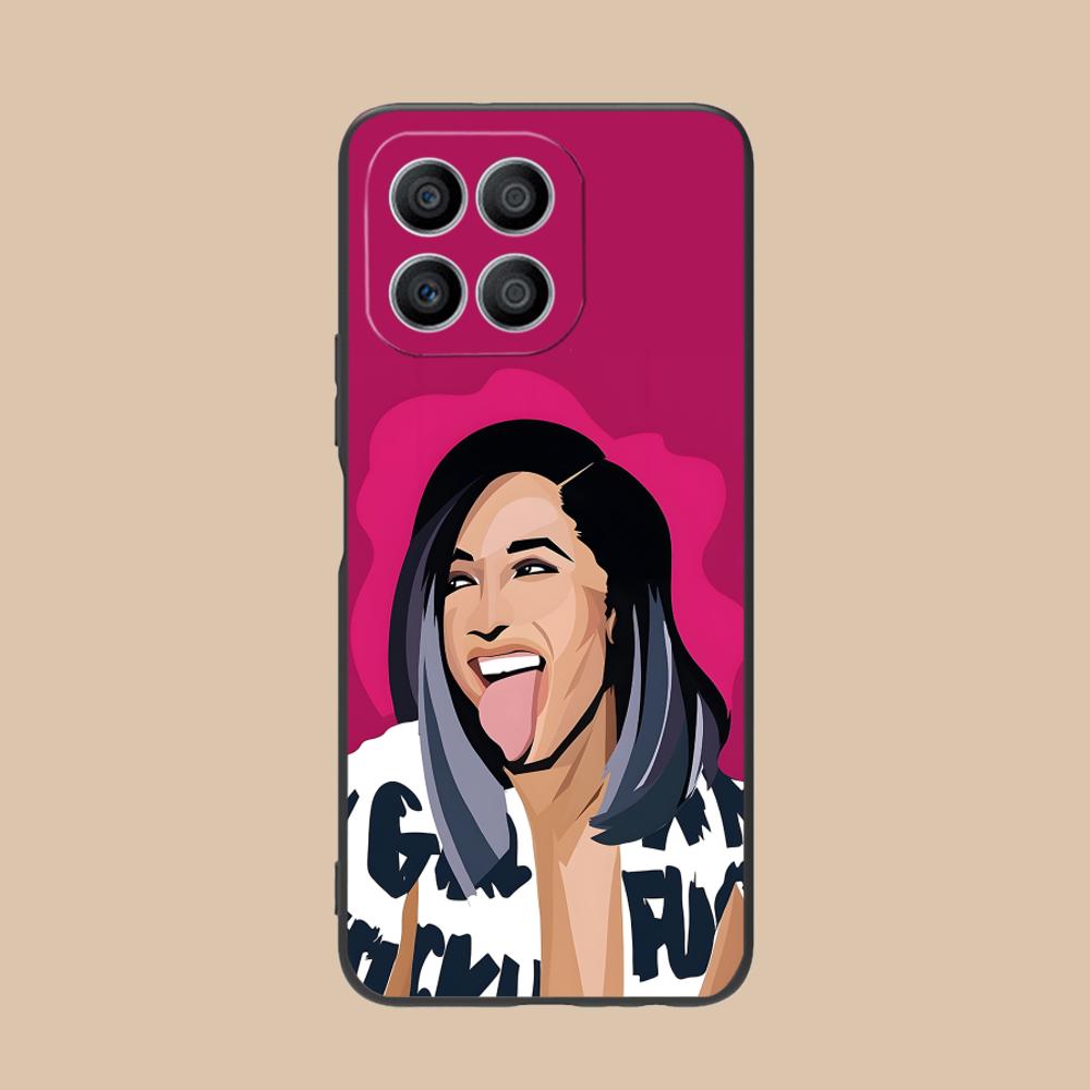 Cardi B Matte TPU Mobile Phone Case for Honor 90 80 70 60 50 30 20 10 9 8 7 Pro S SE Lite 5G Colorful Printing Cover