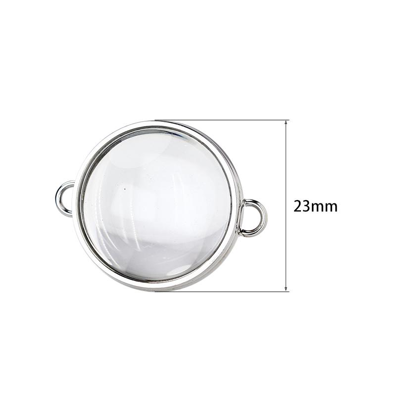 15pcs Curved Glass Living Locket Pendant Floating Locket Necklace For Women Stainless Steel Jewelry Making Reliquary Medallion