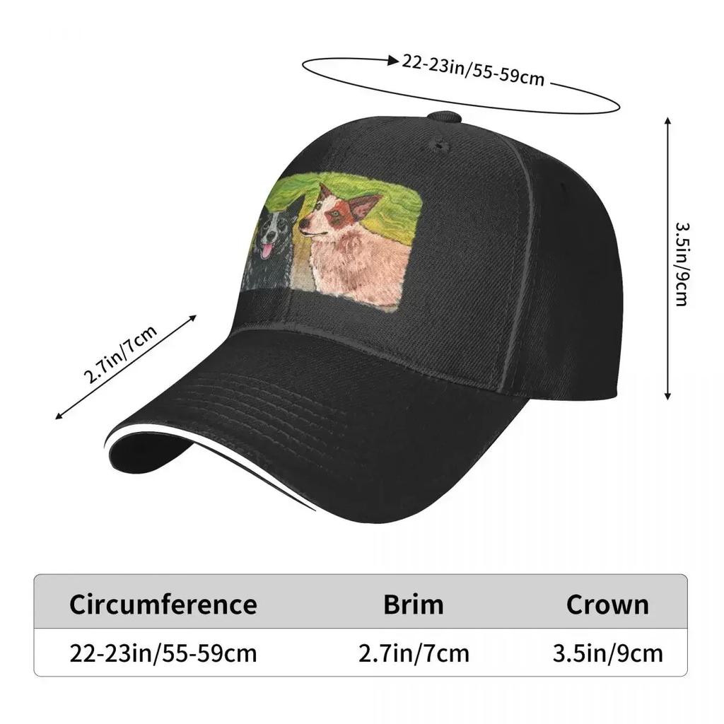 One Heeler, Two Heeler, Red Heeler, Blue Heeler Baseball Cap Visor Hat Beach Baseball Men Women's