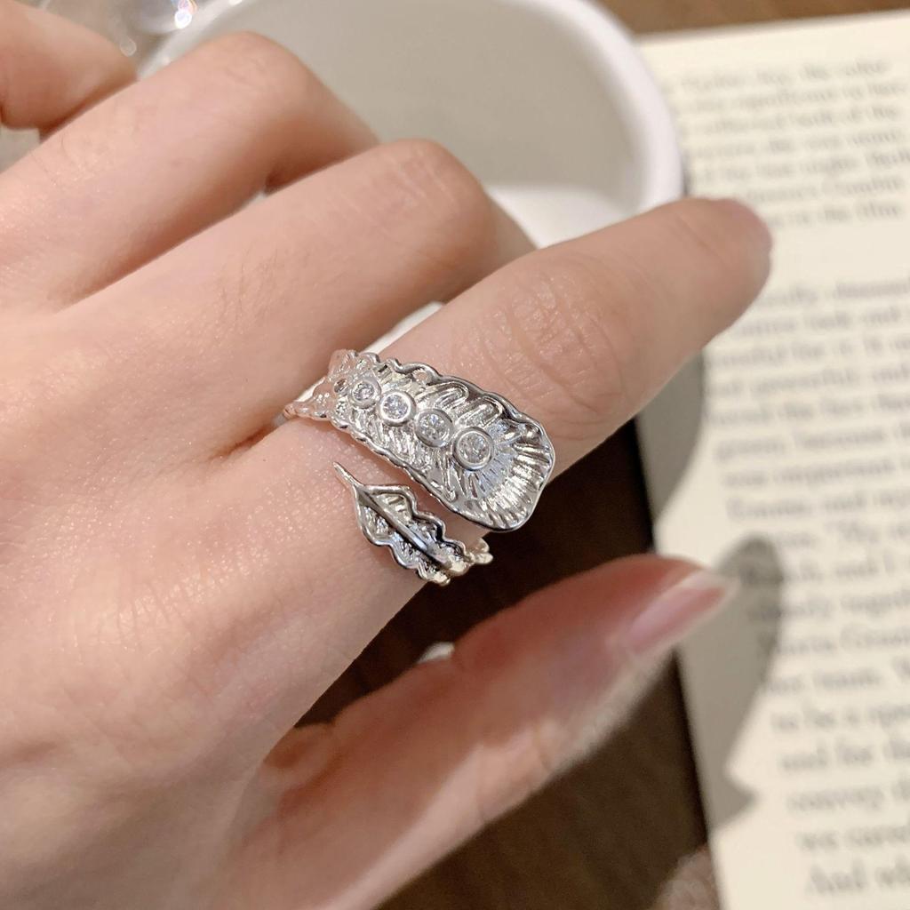 Schicker Koreanischer Federring für Damen - Vielseitig, Stapelbar, Offenes Design für Modischen Zeigefinger-Schmuck