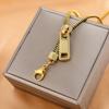 Punk Gold Color Alloy Metal Zipper Choker Necklace for Women Trend Thick Clavicle Chain Collar Vintage Necklaces
