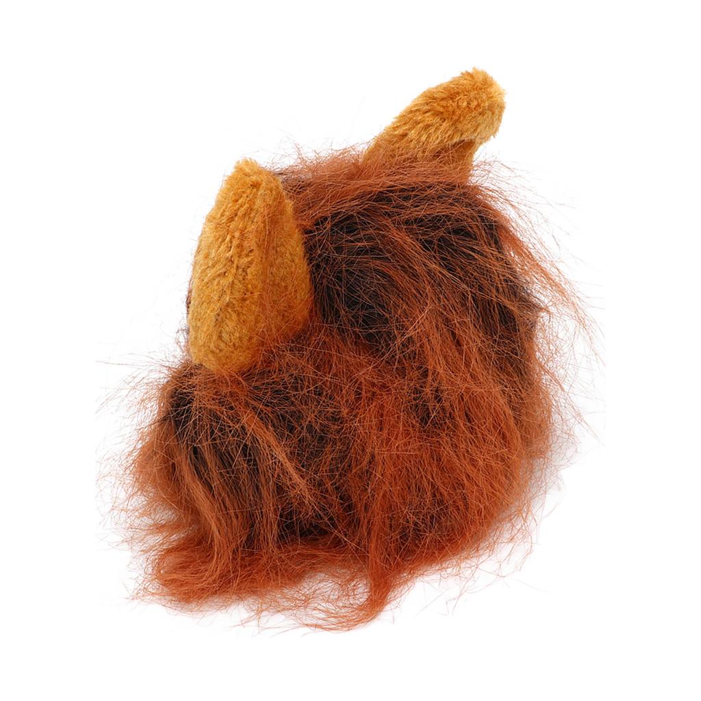 Cat Lion Headgear Decoration Cloth Cute Breathable Pet Lion Wig Lion Mane Costume for Pet Dark Brown