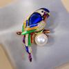 Enamel Parrot Brooch, High-End Female Niche High-End Design, Bird Brooch, Personalized Accessories