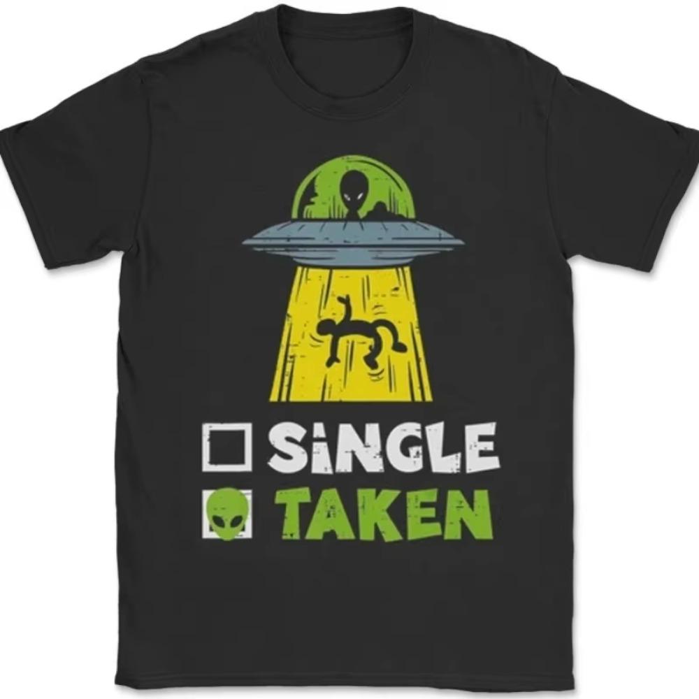 Funny Alien Ufo Single Taken Checkbox Graphic Tshirt Unisex Unisex Sci Fi Soft Cotton Short Sleeve Daily Casual Street Tops