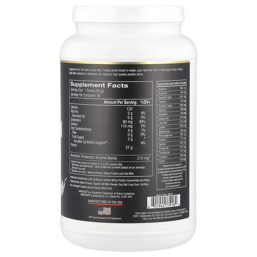 Whey Protein, Natural Vanilla, 990G (32Oz)