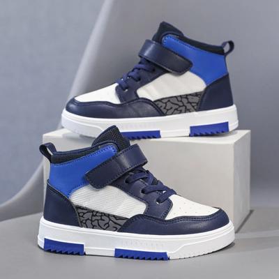 Primavera e Outono Crianças Criança Sapatos Casuais Sapatos de Board Infantil Cano Alto Meninos Meninas Tênis De Couro Impermeável Antiderrapante Sapatos Esportivos