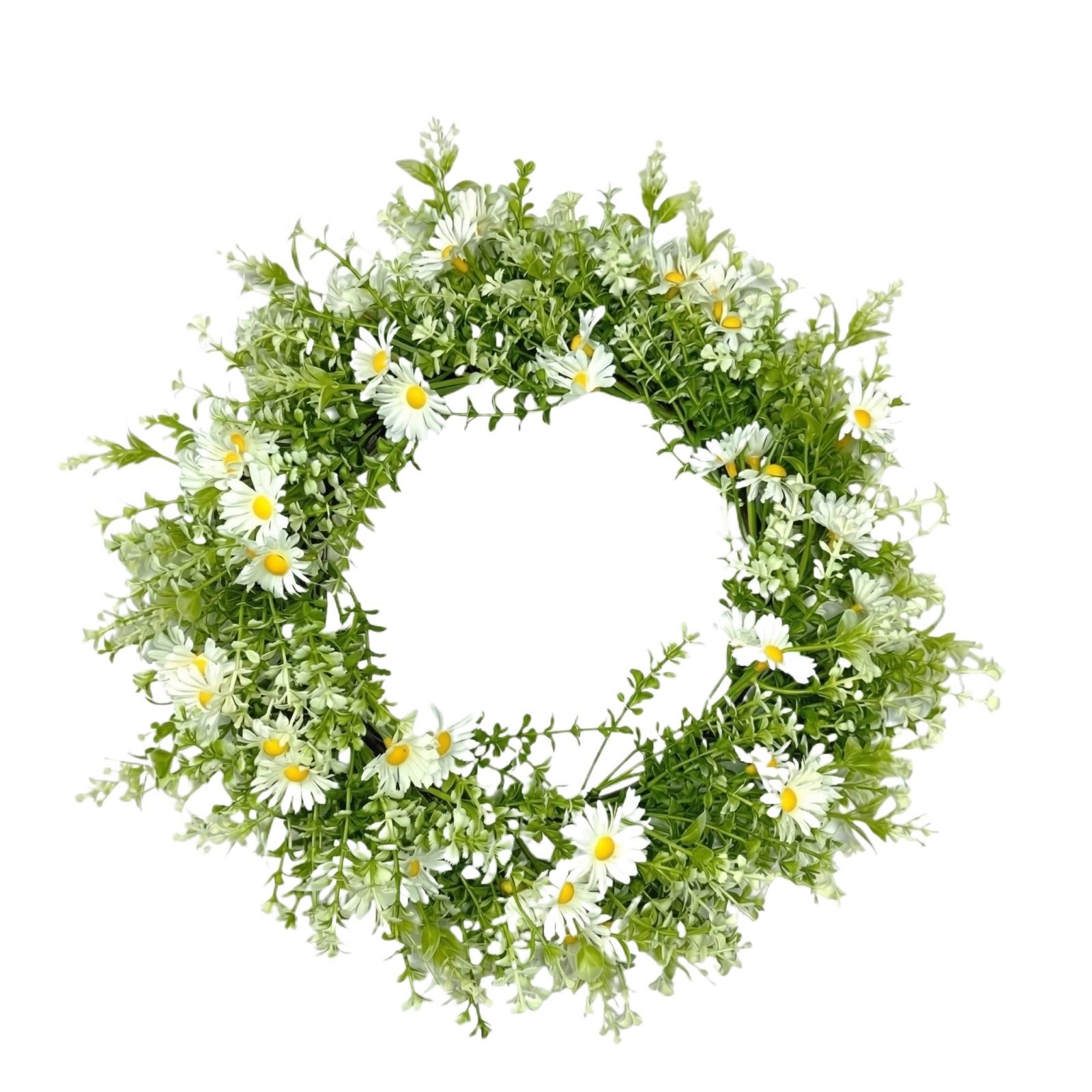Springtime Artificial Flower Basket Wall Hanging Home Front Door Basket Hanging Wreath