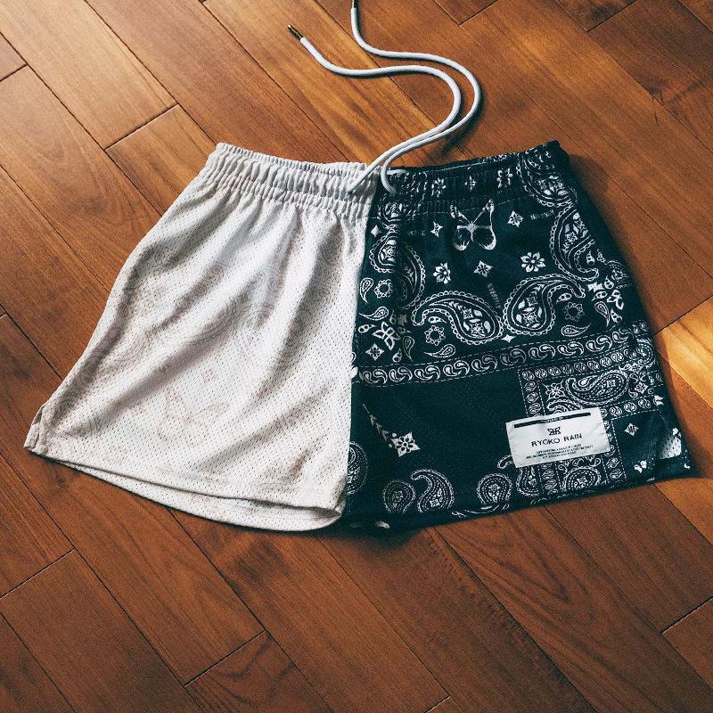 

RyokoRain Summer Quick-Dry Unisex Knee-Length Sports Shorts XXXL чорний/білий