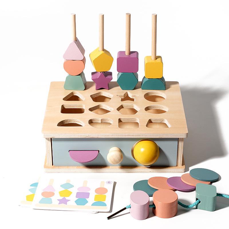 Montessori Educational Toy: Multifunctional Shape & Bead Recognition Set