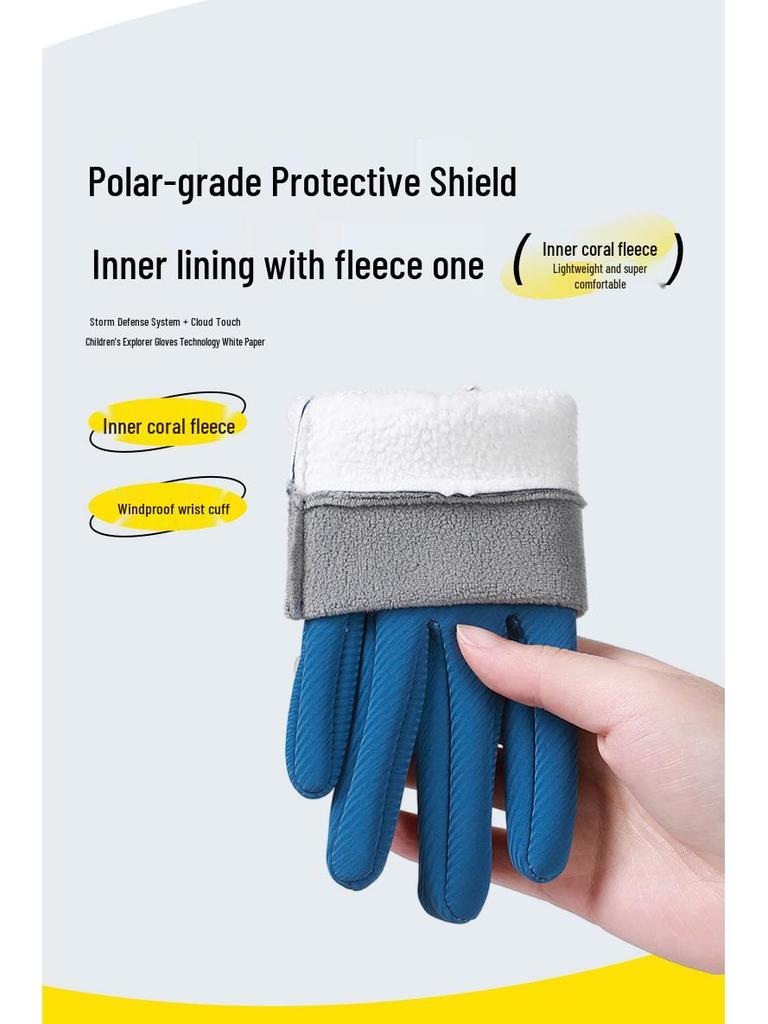 Kids' Cute Winter Fingerless Gloves: Warm, Durable Outdoor Protection for Boys and Girls