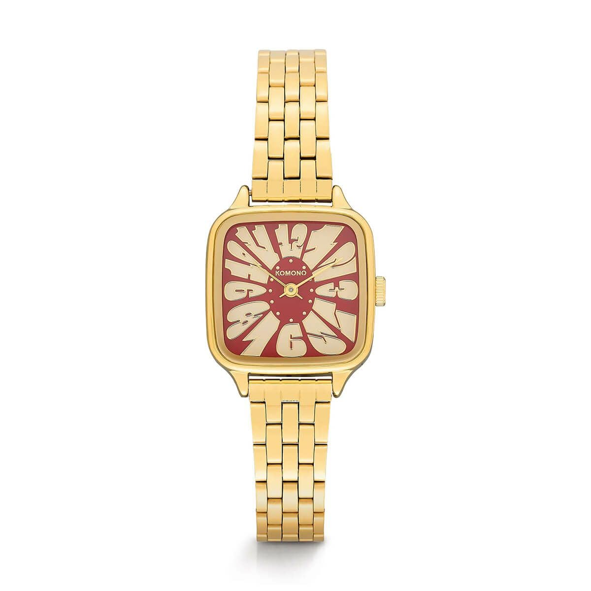 

Authorized Distributor [KOMONO] Women s Kate Flower Estate Watch, Gold and Bordeaux, KOM-W4215