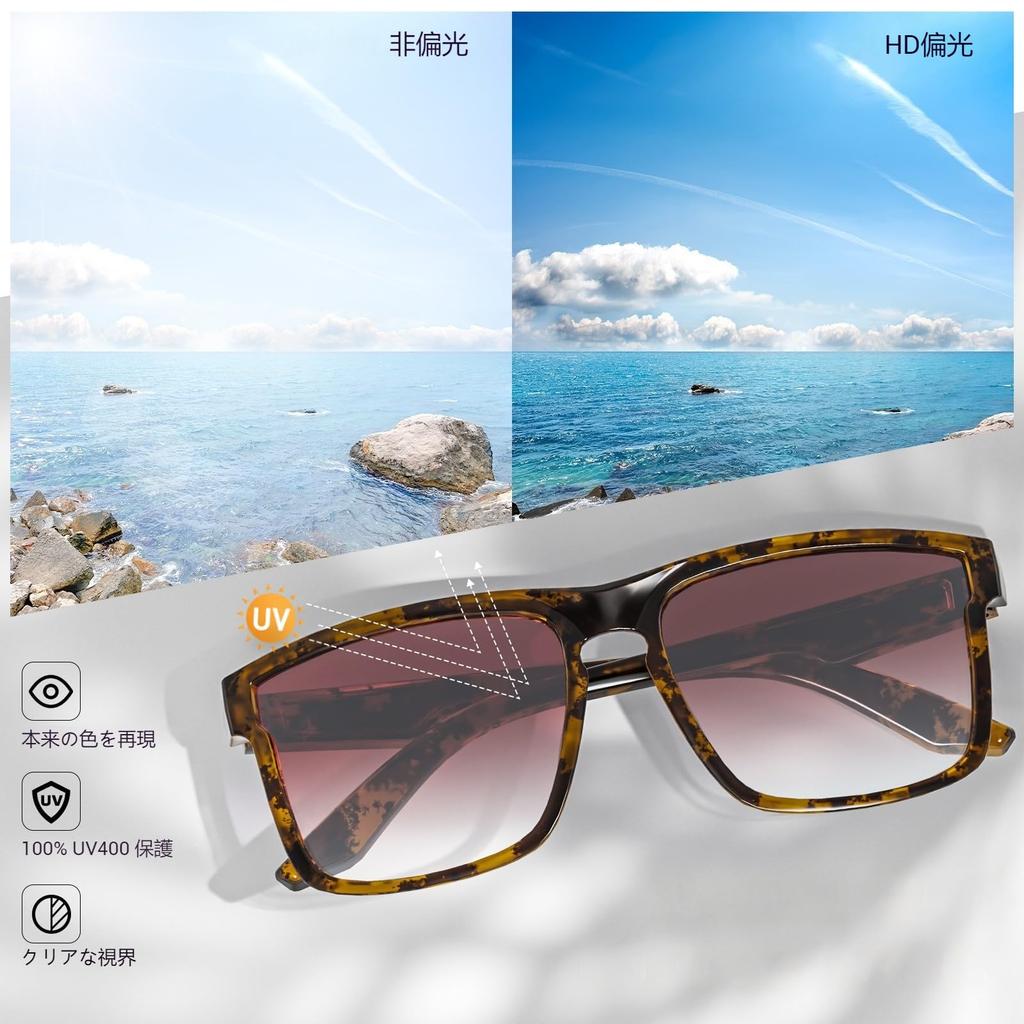 KAPVOE Polarized Sunglasses HD UV400 UV PC Impact Ideal for and Travel Lenses, (99%+ Protection), Ultra-lightweight Frame, Resistant, Unisex, Stylish,