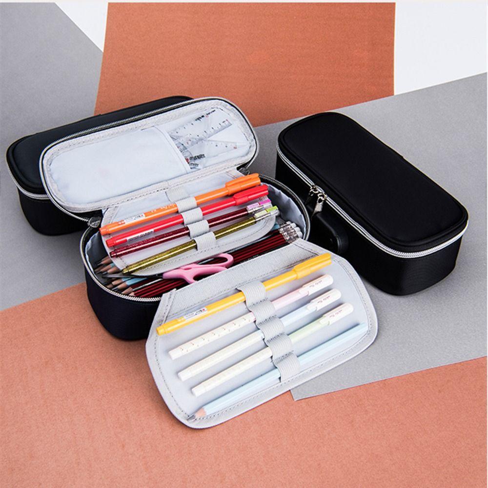 Trousse à papeterie Étuis à crayons Boîte à papeterie Boîte à crayons Étui à crayons Organisateur Pochette Rangement Toile