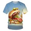 Food Hamburger Pattern T Shirt For Men Funny 3D Printed Tees Summer Casual Short Sleeve Round Neck Tops Oversized T-Shirts