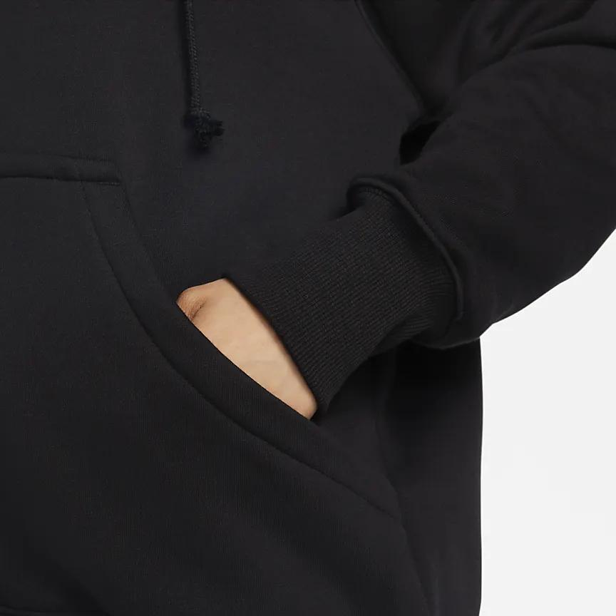 Nike Solid Color Full-Zip Hooded Long Sleeve Jacket Women Tops Black DQ5759-010