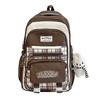 Schoolbag pink matte soft light plaid splicing girl backpack student class vitality versatile multi-compartment practical book bag