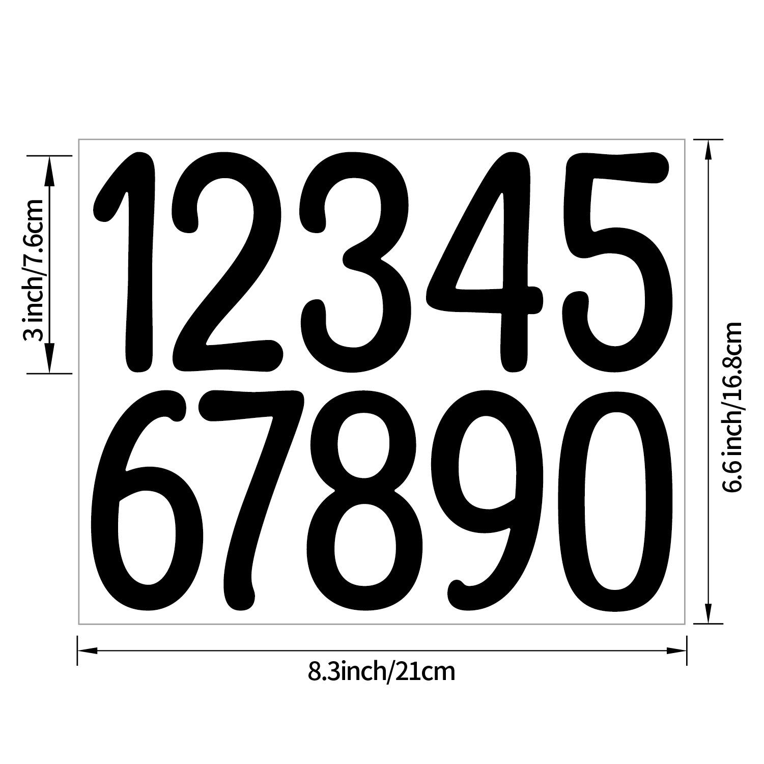 

3-inch Digital Sticker Art Body Door Number Mailbox Number Logo Vinyl Waterproof Vinyl Digital Sticker