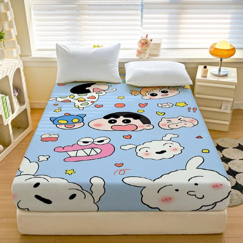 Cartoon Crayon-Shin-Chan Soft Bedding Fitted Sheet Deep Pocket 30Cm,3D Pattern Fitted Sheets Fade Resistant Multiple Sizes