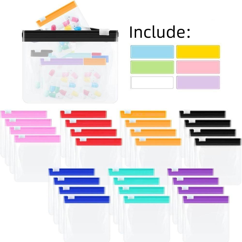 1/7/28pcs Translucent Pill Pouch With Zippered Pill Pouch Set Portable Pill Container  Travel