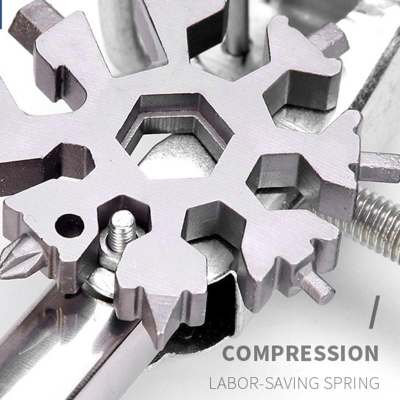 Snowflake Multitool Snow Multitool Screwdriver Bike Tool Keychain Bag Hex Wrench Key Bottle Opener Maintenance