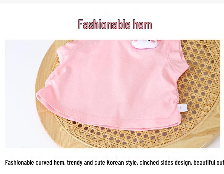 Sommer 2026 Niedliches Puppenkragen Kaninchen Blumen-Bubble-Hosen-Set für Kleinkind-Mädchen