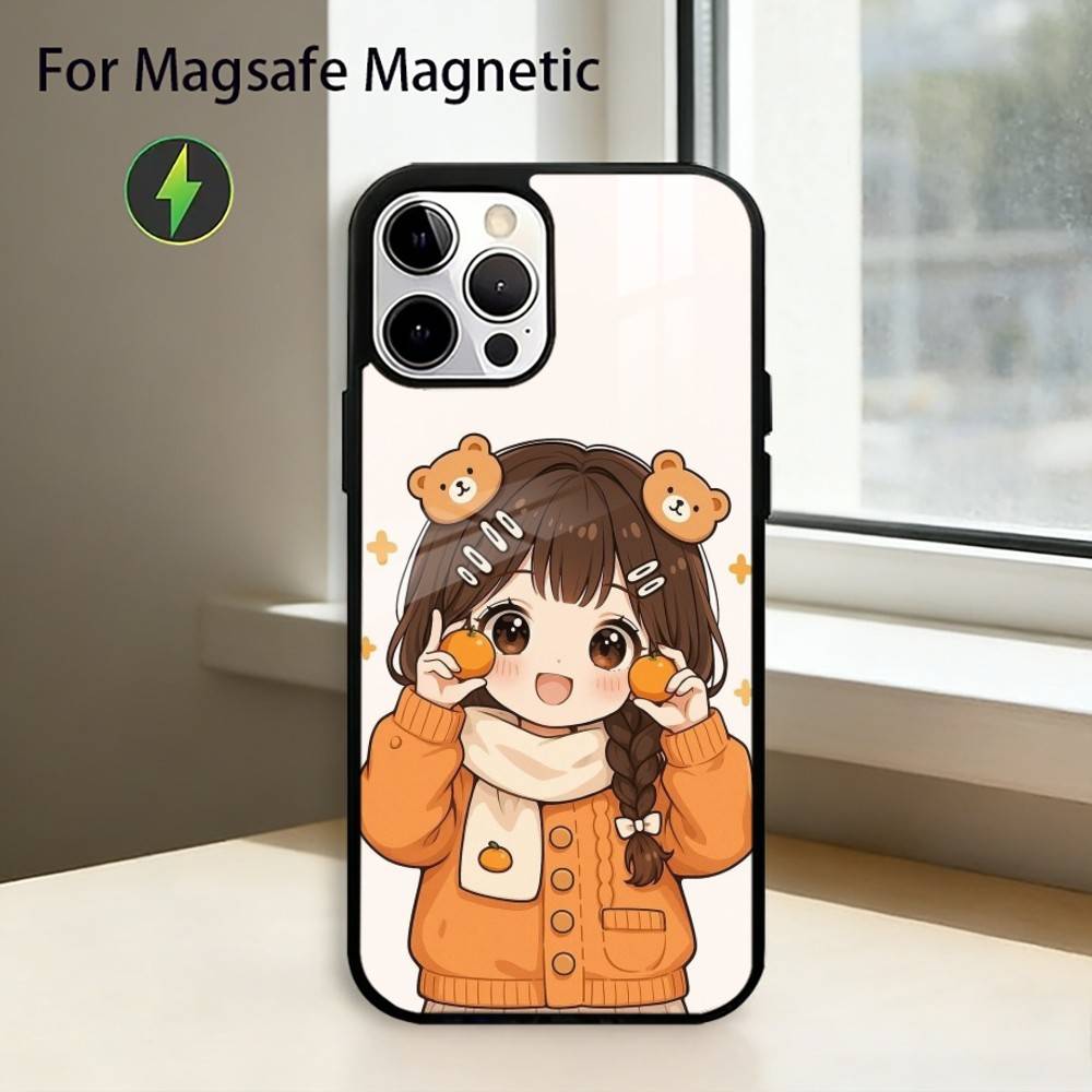 Cute Angry L-Little Girl Phone Case For iPhone17,16,15,14,13,12,11 Plus,Pro Magnetic with Magsafe Wireless Charging