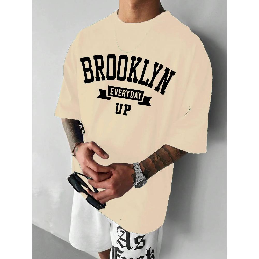 Summer Men's Cotton T-shirt Printed Top T-shirt Men's Pure Cotton Printed T-shirt