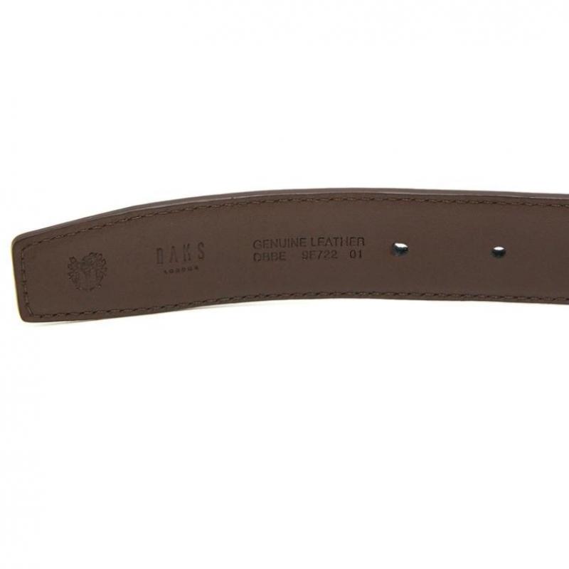 Daks Dark Brown Check Strap   Hook Leather Belt Dbbe6e722w3