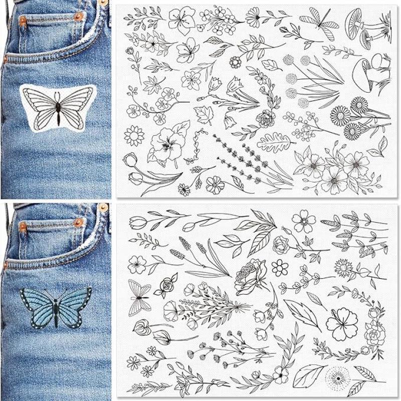 Floral Water-Soluble Non-Woven Fabric Adhesive Embroidery Stabilizer (2 Sheets)