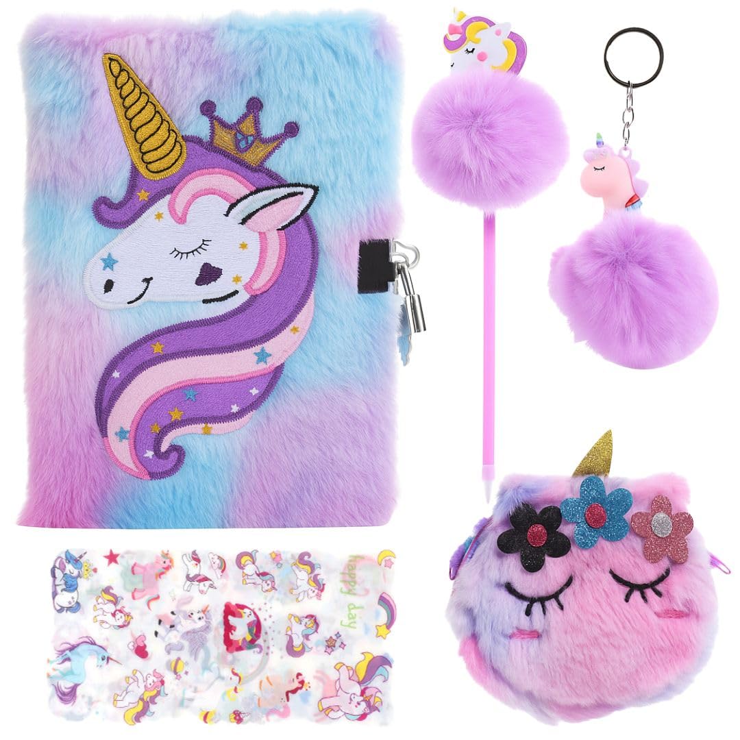 

блокнот cobalt planet с дневником с дневником единорога x пушистый мех 8 мм в линейку идеально в качестве подарка для мехового шарика в комплекте наклейки замок, замок, набор,