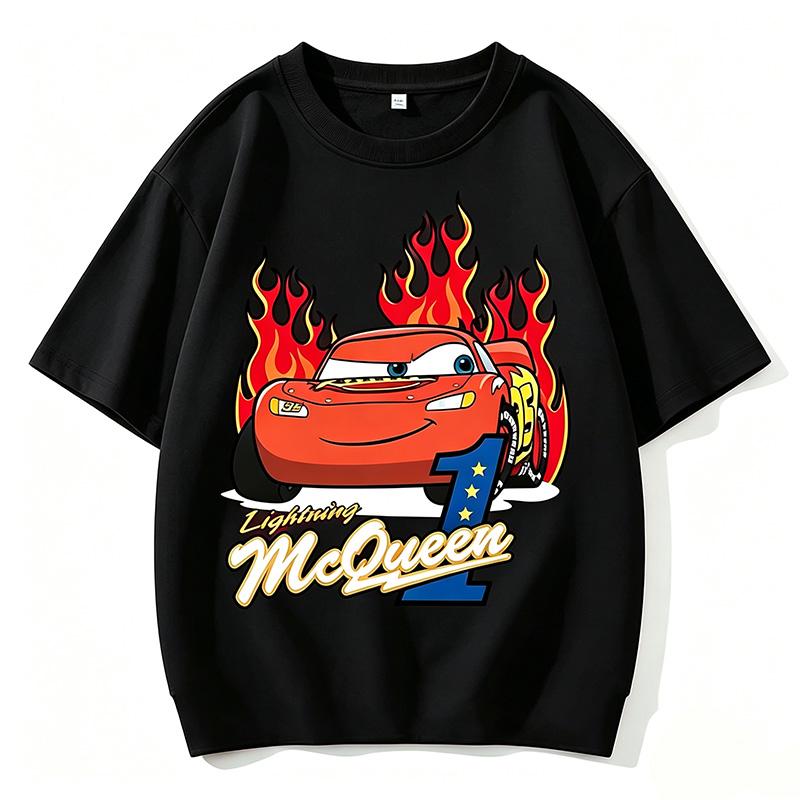Cars Summer 2026 boys T-Shirt Lightning McQueen Short Sleeve for Boys and Girls Combinable with Everything