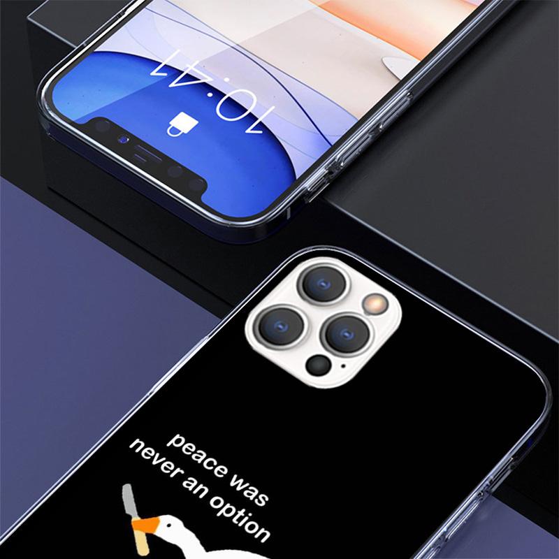 Cartoon Cute Goose Game Cover Phone Case For iPhone 16 17 Air 15 14 Pro Max 16E Phone Case 13 Mini 12 11 7 SE 8 Print Pattern Fi
