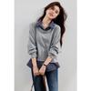 VICTORIA&VERA Women's Faux Two-Piece Plaid Sweatshirt