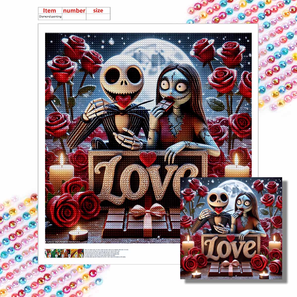 

Алмазная живопись своими руками Круглые алмазы Джек и его партнер Полная алмазная мозаика Украшение для дома Живопись Набор для вышивания крестиком Round 20x20cm