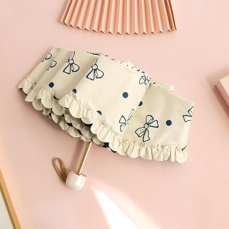 Portable  Fre Sle Five Umbrella Lace   Sunscreen Umbrella for Sunny And Rainy Days UV Protection Sunade