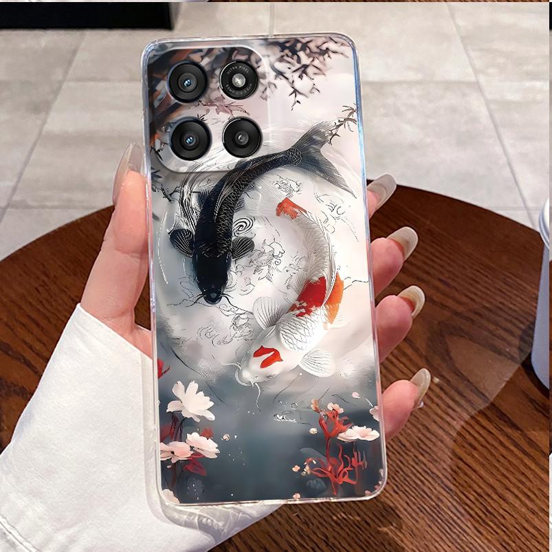 Phone Case For Motorola Moto G Stylus 5G (2025)/Motorola Edge 60 Stylus Soft TPU Clear Viral Painted Casing Shockproof Cover