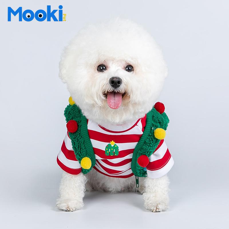 

MOOKIPET Рождественская одежда для кошек, Рождественская одежда для домашних животных, Рождественская одежда для собак, жилет с шариком ягненка