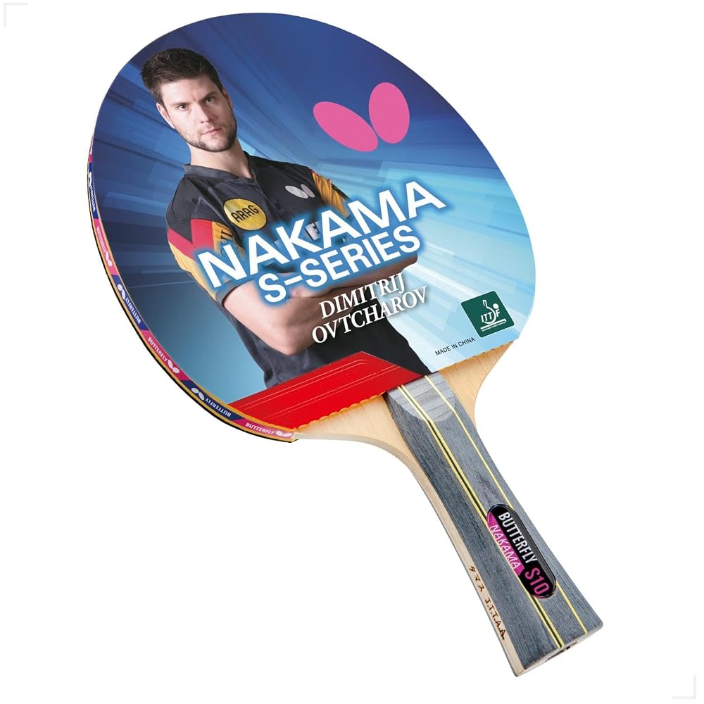 Butterfly Nakama S-10 Table Tennis Racket with 2 Balls - Wakaba 2.1mm Rubbers - ITTF Approved