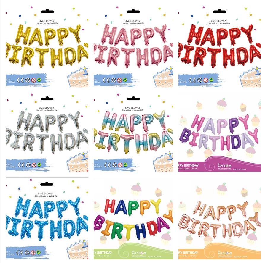 16-Inch English Letter Foil Balloon for Kids' Birthday Party Decor