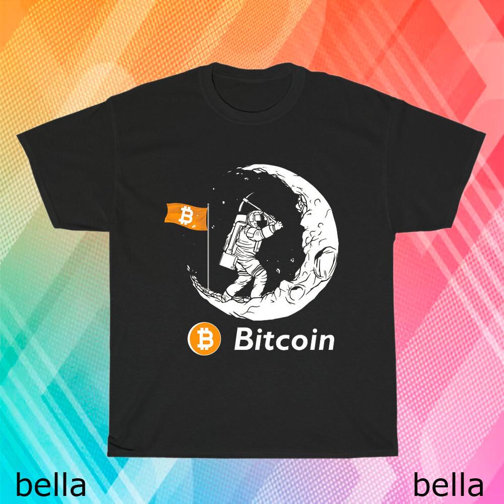 New Bitcoin Btc Astronaut To The Crypto logo T-Shirt Funny Size S to 5XL S